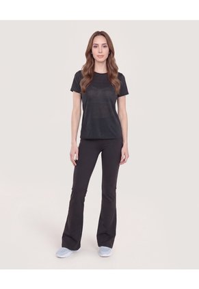 Camiseta Active Textura Para Mujer Negro Ostu