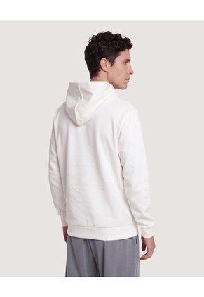 Hoodie Basico Estampado Para Hombre Crema Ostu