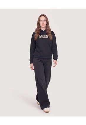 Hoodie Mickey Y Minnie Good Vibes Para Mujer Negro Ostu