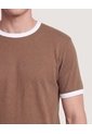 Camiseta Retro Contrast  Para Hombre Café Ostu de Ostu