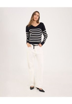 Saco Para Mujer Cuello V Color Negro Marca Ostu #40330078