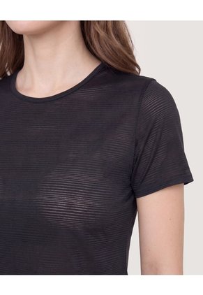 Camiseta Active Textura Para Mujer Negro Ostu