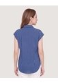 Camisa Manga Corta  Para Mujer Azul Ostu de Ostu