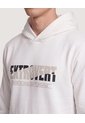 Hoodie Basico Estampado  Para Hombre Crema Ostu de Ostu