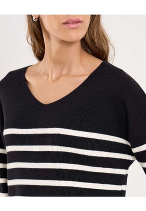 Saco Para Mujer Cuello V Color Negro Marca Ostu #40330078