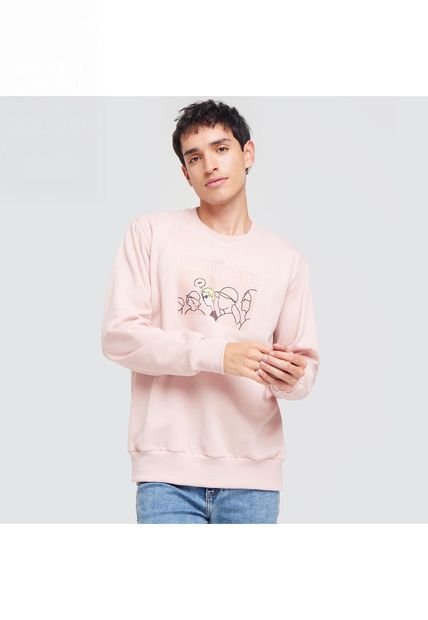 Buzo Para Hombre Cuello Redondo Color Rosado  Marca Ostu #60060218