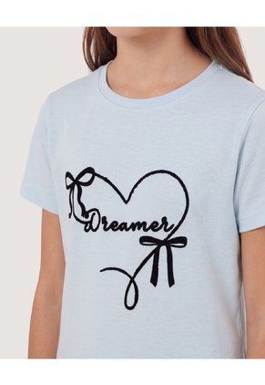 Niña-Camiseta Dreamer Heart Infantil Niña Azul Ostu