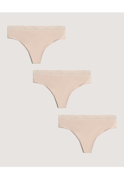 Panty Tanga Pack X3 Encaje X3 Para Mujer Surtido Ostu