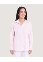 Camisa Rayas De Popelina  Para Mujer Rosa Ostu de Ostu