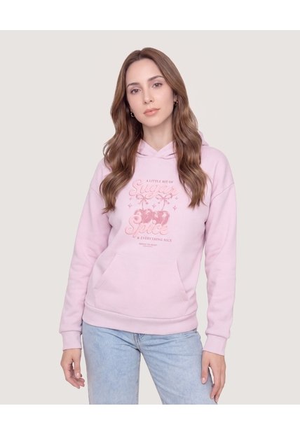 Buzo Hoodie Screen.  Para Mujer Lila Ostu