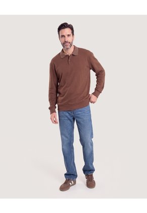 Buzo Polo Essential  Para Hombre Café Ostu