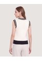 Chaleco Tejido Varsity  Para Mujer Crema Ostu de Ostu