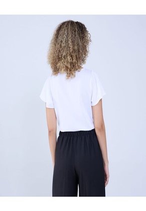 Camiseta Para Mujer Manga Corta Cuello Redondo Color Blanco Marca Ostu #40092222