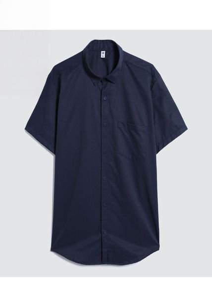 Camisa Para Hombre Manga Corta Con Bolsillo Color Azul  Marca Ostu #60010628