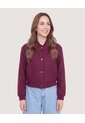 Chaqueta Bomber Cropped  Para Mujer Vino Ostu de Ostu