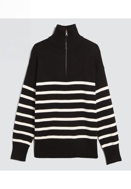 Saco Para Mujer Cuello Alto O Cuello Tortuga Color Negro Marca Ostu #40330081