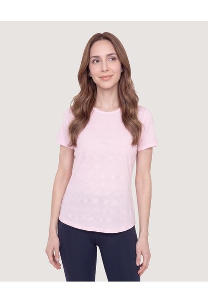 Camiseta Active Textura  Para Mujer Rosa Ostu