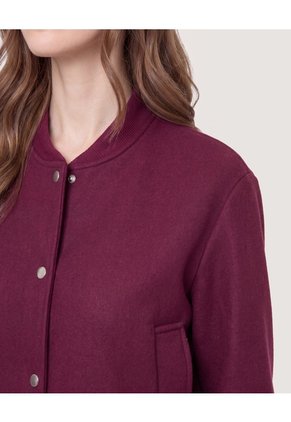 Chaqueta Bomber Cropped  Para Mujer Vino Ostu