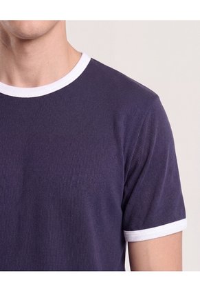 Camiseta Retro Contrast Para Hombre Azul Ostu