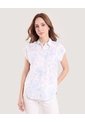 Camisa Manga Corta  Para Mujer Blanco Ostu de Ostu