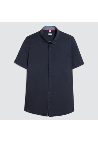 Camisa Para Hombre Manga Corta Con Bolsillo Color Azul  Marca Ostu #60010683 Ostu