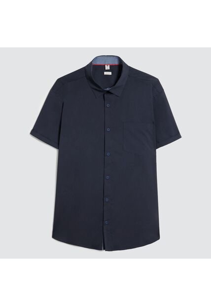 Camisa Para Hombre Manga Corta Con Bolsillo Color Azul  Marca Ostu #60010683