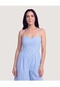 Enterizo A Rayas  Para Mujer Azul Ostu de Ostu