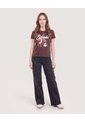 Camiseta Bambi Y Tambor  Para Mujer Beige Ostu de Ostu