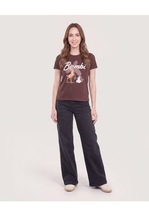 Camiseta Bambi Y Tambor Para Mujer Beige Ostu