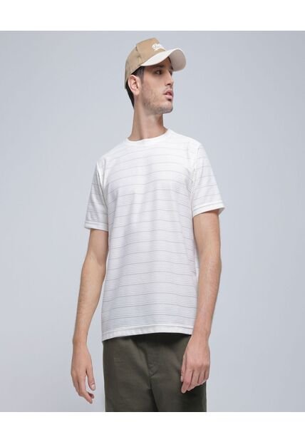 Camiseta Para Hombre Manga Corta Color Crema Marca Ostu #60091337