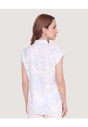 Camisa Manga Corta Para Mujer Blanco Ostu