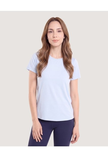 Camiseta Active Regular  Para Mujer Celeste Ostu