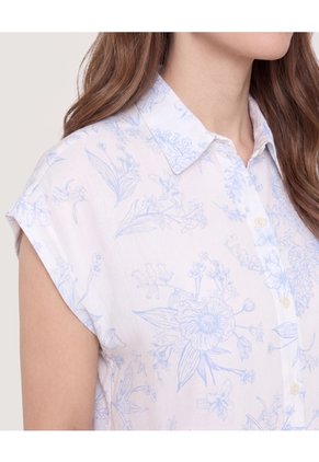 Camisa Manga Corta Para Mujer Blanco Ostu