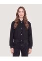 Chaqueta Bomber Cropped  Para Mujer Negro Ostu de Ostu