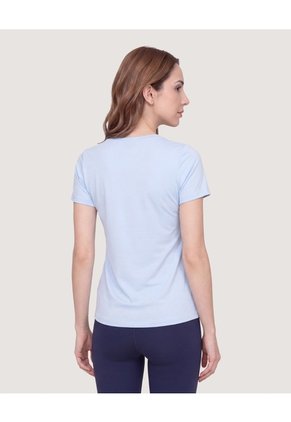 Camiseta Active Regular Para Mujer Celeste Ostu