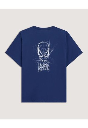 Camiseta  Para Hombre Manga Corta Cuello Redondo Color Azul Marca Ostu #60091916