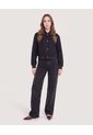 Chaqueta Bomber Cropped  Para Mujer Negro Ostu de Ostu