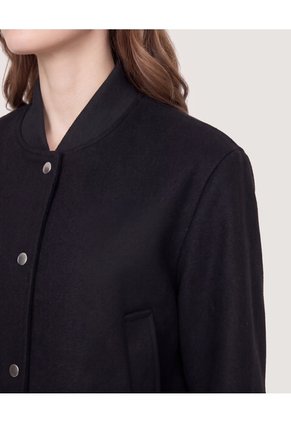 Chaqueta Bomber Cropped  Para Mujer Negro Ostu