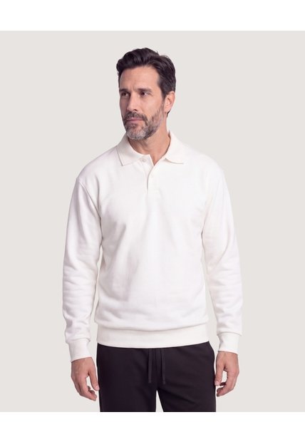 Buzo Polo Essential  Para Hombre Crema Ostu