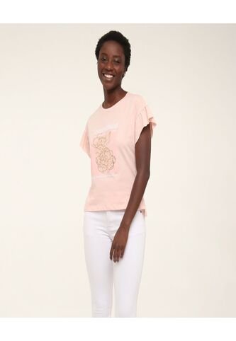 Camiseta Para Mujer Manga Corta Color Rosado  Marca Ostu #40091539 Ostu