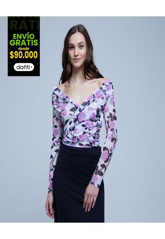 Camiseta Para Mujer Manga Larga Color Morado Marca Ostu #40092032 Ostu