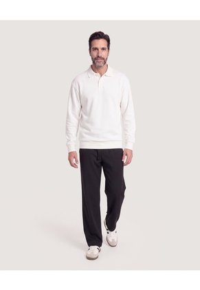 Buzo Polo Essential  Para Hombre Crema Ostu