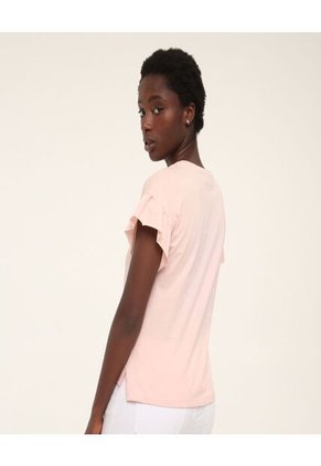 Camiseta Para Mujer Manga Corta Color Rosado Marca Ostu #40091539