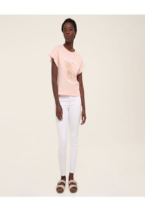 Camiseta Para Mujer Manga Corta Color Rosado Marca Ostu #40091539