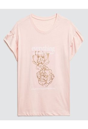 Camiseta Para Mujer Manga Corta Color Rosado Marca Ostu #40091539