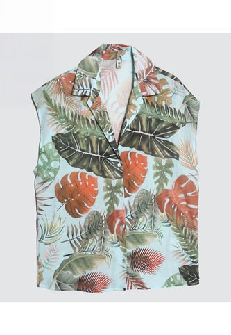 Camisa Para Mujer Manga Sisa Color Verde  Marca Ostu #40010214 Ostu