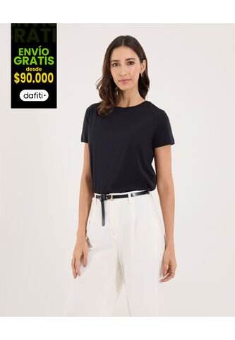 Camiseta Para Mujer Manga Corta Color Negro Marca Ostu #40092193 Ostu