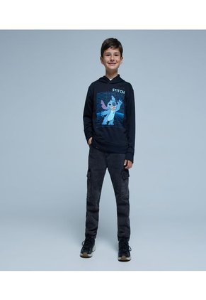 Buzo Para Niño Ostu Color Negro Material Poliester 65% Algodon 35%