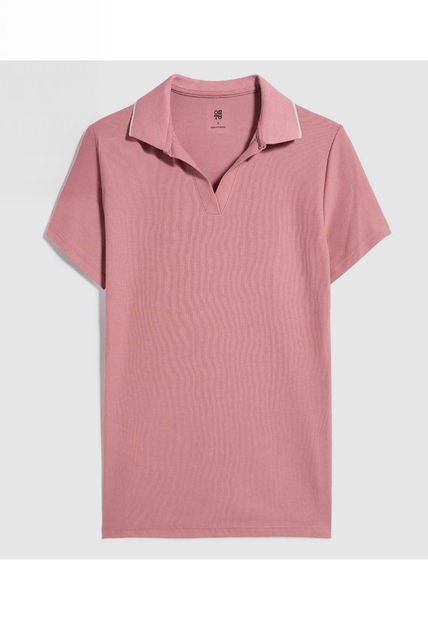 Polo Para Mujer Manga Corta Color Rosa Marca Ostu #40110161