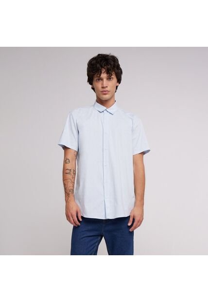 Camisa Para Hombre Manga Corta Sin Bolsillo Color Azul  Marca Ostu #60010545